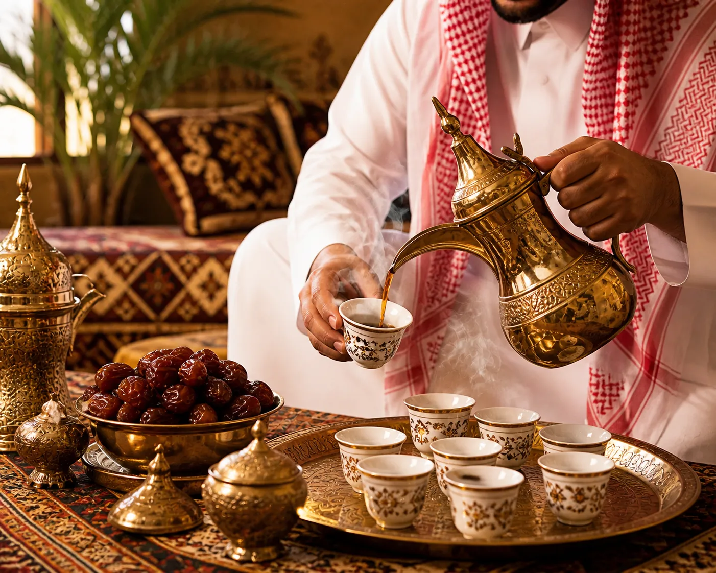 طرق تقديم القهوة السعودية
