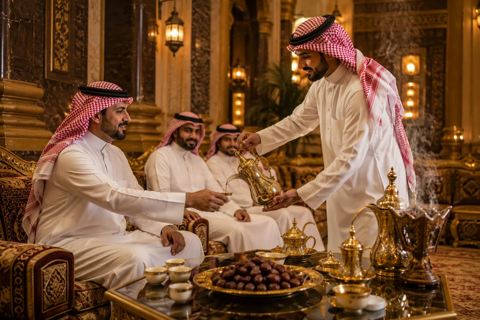 عادات تقديم القهوة في السعودية